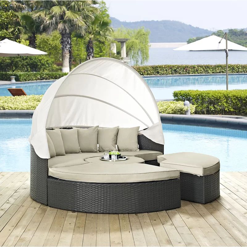 Tripp 86.5'' Wide Outdoor Patio Daybed with Sunbrella Cushions | Wayfair Professional