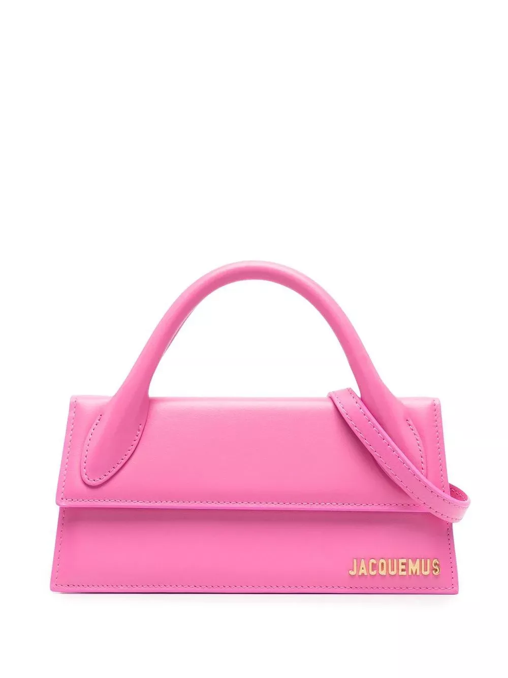 Jacquemus Le Chiquito Long Croc-effect Shoulder Bag In Pink