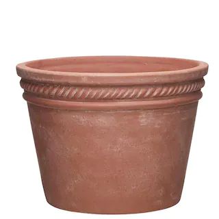 Michelle Large 15 in. x 10.6 in. 22 Qt. Terracotta Clay Outdoor Planter | The Home Depot