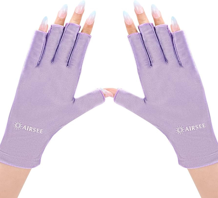 AIRSEE UV Gloves for Nail Lamp,Professional UPF50+ UV Protection Gloves for Manicures Nail Art,Fi... | Amazon (US)