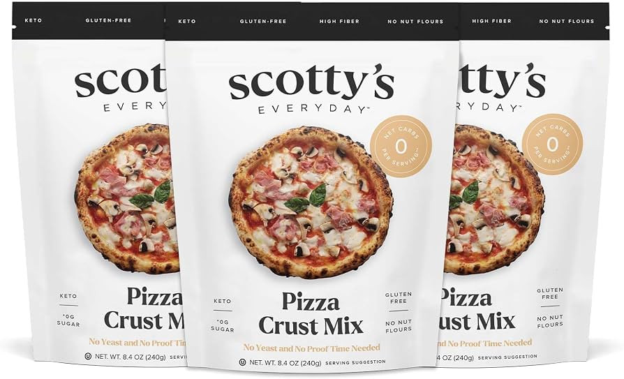 Scotty's Everyday - Keto Pizza Crust Mix - 0g Net carbs, 0g Added Sugar, Gluten-Free, High Fiber ... | Amazon (US)