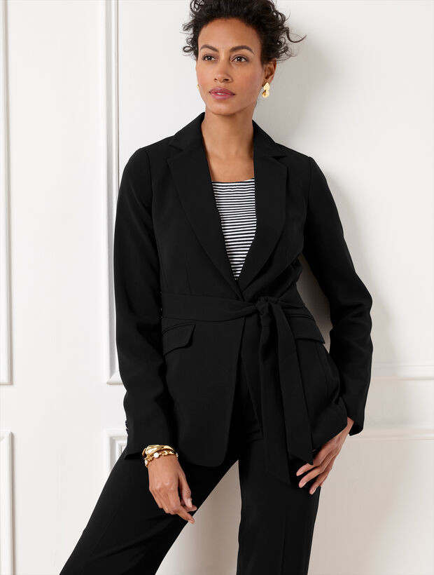 Easy Travel Tie Waist Blazer | Talbots