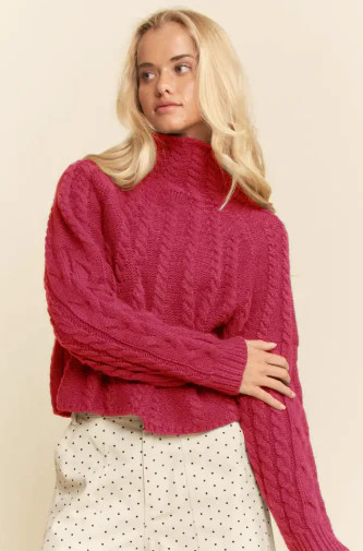 Vineyard Cable Mock | The Collection Texas