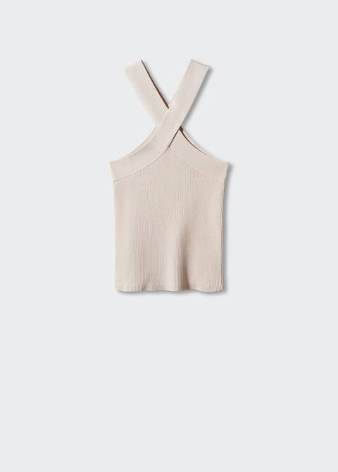 Halter-neck knitted top -  Women | Mango United Kingdom | MANGO (UK)