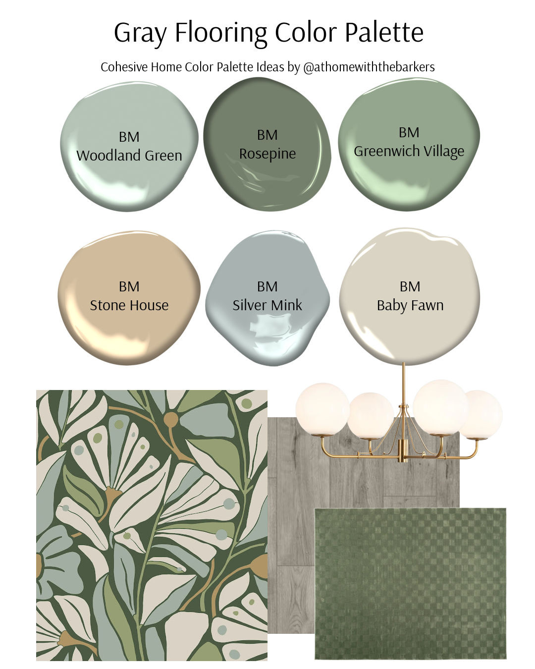 Gray flooring color palette and wallpaper design decor 

 

#LTKHome #LTKSaleAlert