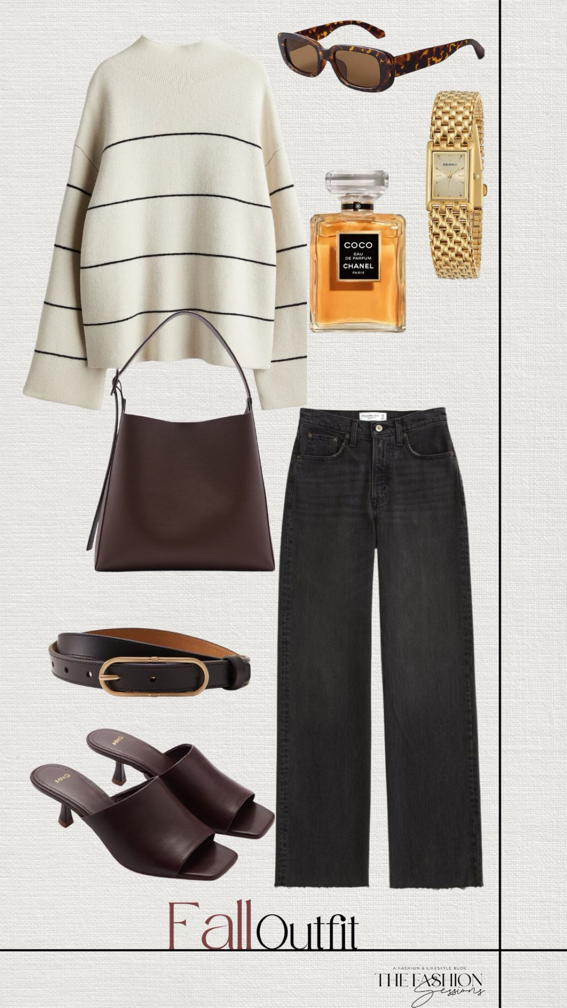 Fall Outfit | Striped Sweater | Black Jeans | Tote Bag | Kitten Heel | Coco Chanel | Gold Watch | 

#LTKSeasonal #LTKStyleTip #LTKShoeCrush
