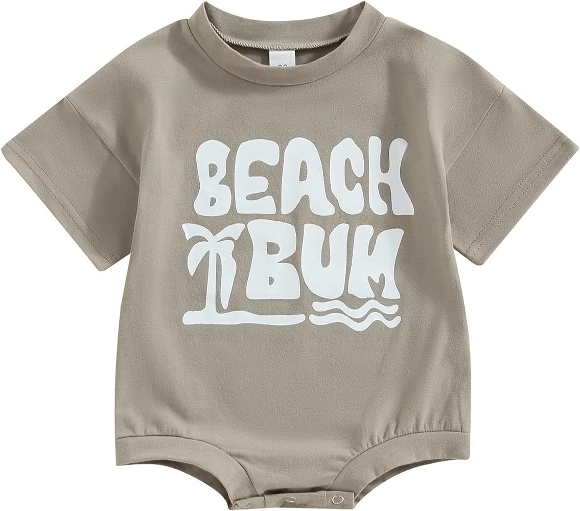 Twopumpkin Baby Bubble Romper Boy Girl Oversized Farm Onesie Retro Rompers Short Sleeve Shirts Su... | Amazon (US)