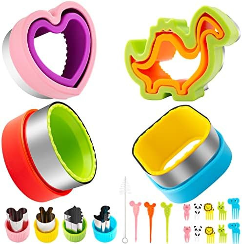 Sandwich Cutter for Kids 22 Pcs, Nifogo Cookie Cutters and Sealer Set, Bread Decruster Pancake Ma... | Amazon (US)
