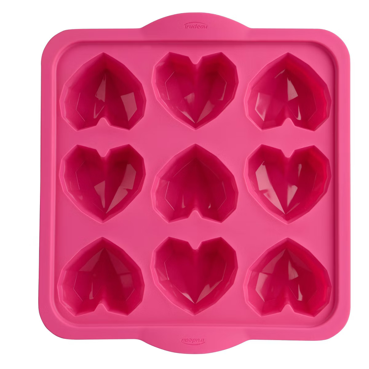 Trudeau Structured Silicone Cavity Diamond Heart Shaped Cupcake Baking Pan Pink | Target