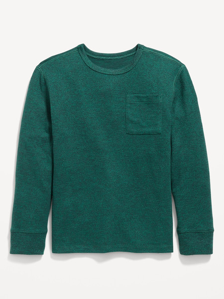 Cozy-Knit Long-Sleeve Solid Pocket T-Shirt for Boys | Old Navy (US)