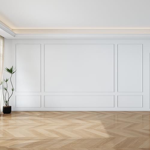 Pangda Peel and Stick Wall Molding Kit, 3D Premade Accent Molding Wainscoting Panel for Interior Wall Moulding Decor, Ready to Assemble Wainscoting Accent Panel(3 Set,35 x 68in + 99 x 68in) | Amazon (US)