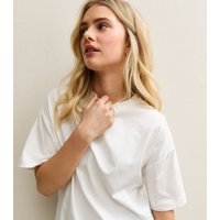Women's White Cotton Oversized Crew Neck T-Shirt New Look | New Look (UK)