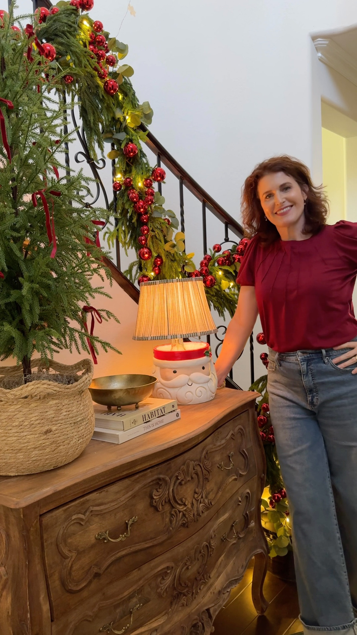 Another way to use Mud Pie’s cute Santa Treat buckets. 

These come in a set of two. I used the bigger bucket as base to hide a small lamp inside and added a green striped lampshade to the top. The smaller bucket makes a great utensil holder through the holiday season. 

Use discount code JOY15 for any Mud Pie items. 

@mudpiegift
#mudpiegift #santabuckets #christmasdecor 