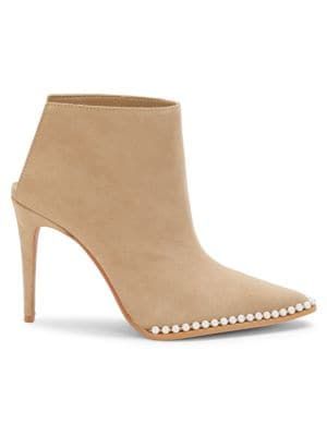 Karl Lagerfeld Paris Studded Suede Stiletto Booties on SALE | Saks OFF 5TH | Saks Fifth Avenue OFF 5TH