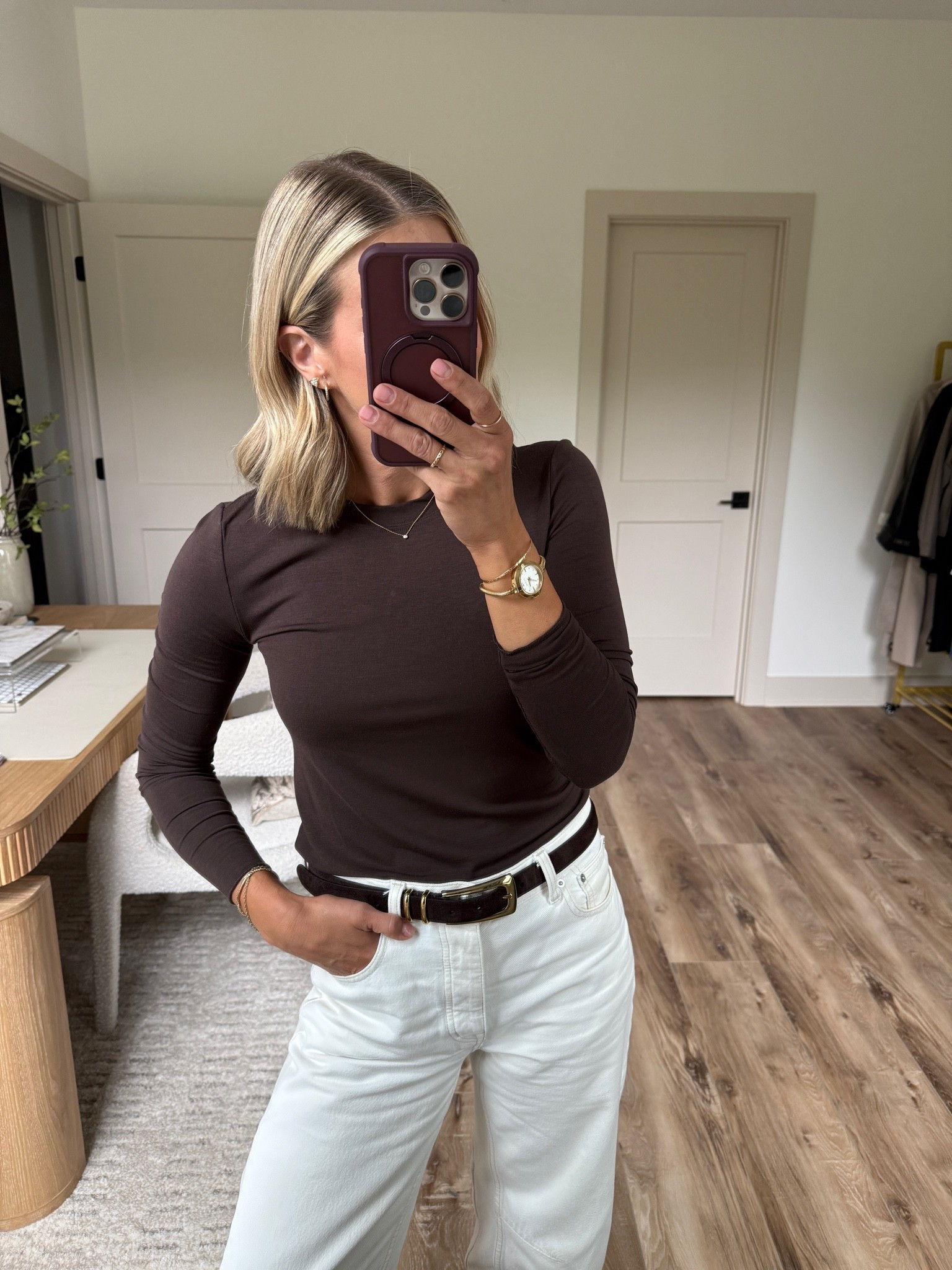 Wearing small long sleeve, 25 jeans (run loose/big), small belt, flats tts

@Splendid

#LTKOver40 #LTKootd #LTKSaleAlert
