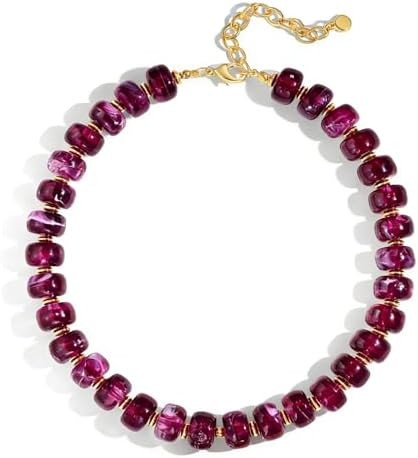 LILIE&WHITE Resin Chunky Beaded Necklace for Women Minimalistic Modern Statement Necklace Jewelry... | Amazon (US)