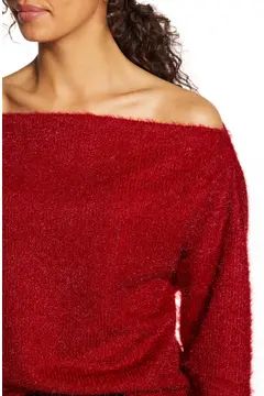 x Glam Blushing Rose Anna Off the Shoulder Soft Holiday Sweater | Nordstrom