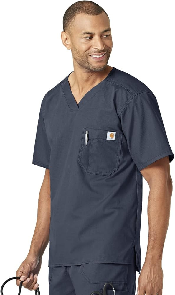 Carhartt Scrubs C15108 Men's Classic Fit Ripstop Bi-Swing Chest Pocket V-Neck T | Amazon (US)