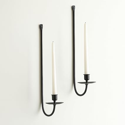 Juego de 2 Portavelas Candelabros de Pared de Metal Soportes de Velas de Pared Modernos Colgantes... | Amazon (US)
