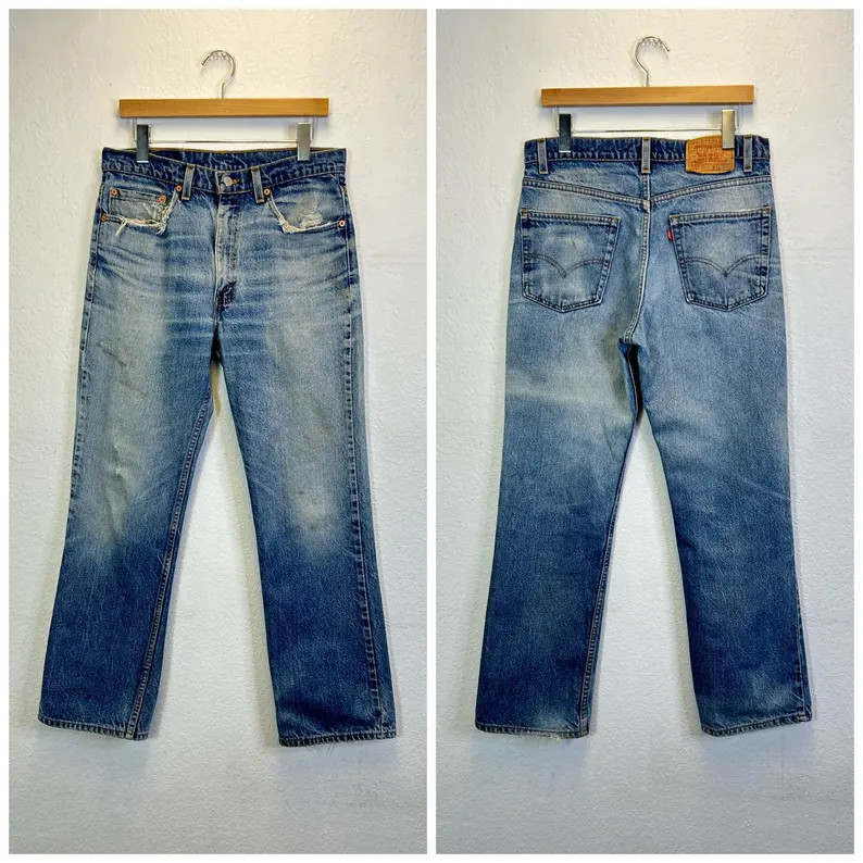 80s vintage distressed levis 517 flare denim pants boot cut jeans size 33 443182 | Etsy (US)