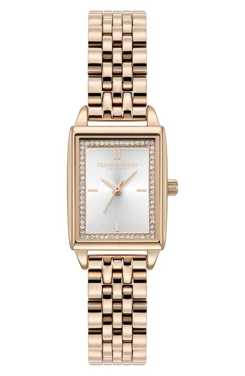 Olivia Burton Classics Rectangular Bracelet Watch, 20mm in White at Nordstrom | Nordstrom