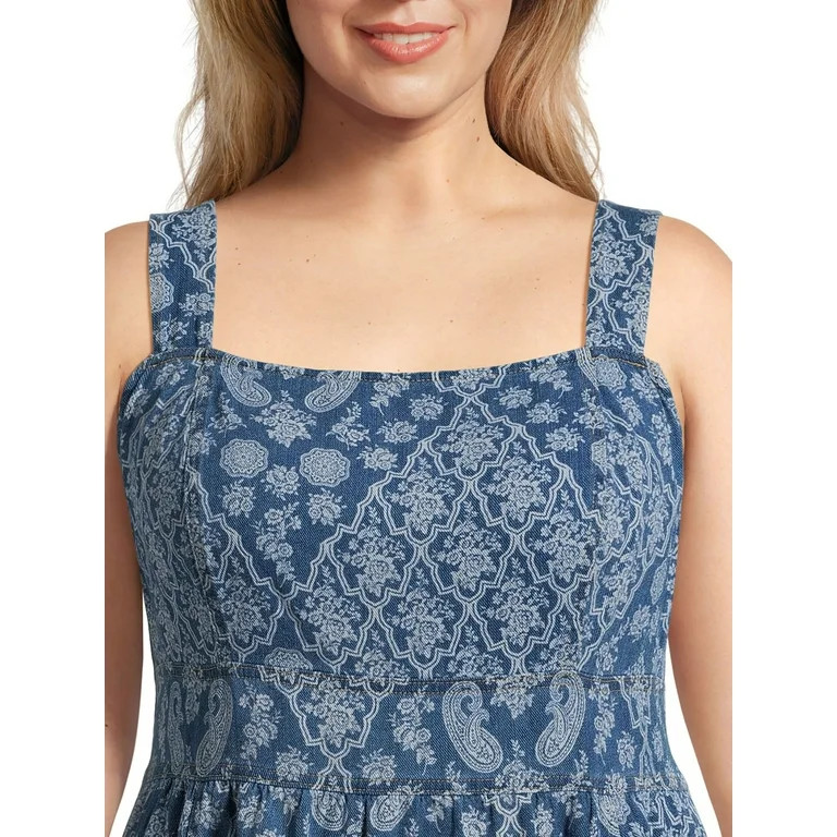 Nine.Eight Women's and Women's Plus Sleeveless Denim Midi Dress, Sizes XS-4X | Walmart (US)