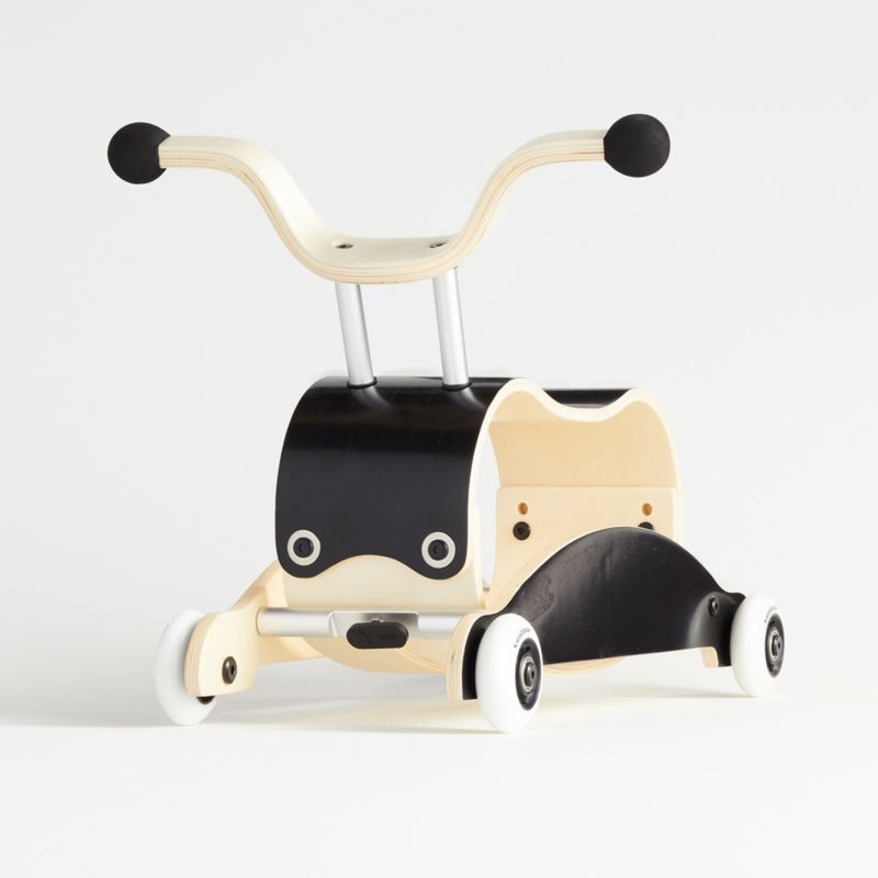 Wishbone Mini Flip Ride On and Walker Black with White Wheels + Reviews | Crate & Kids | Crate & Barrel