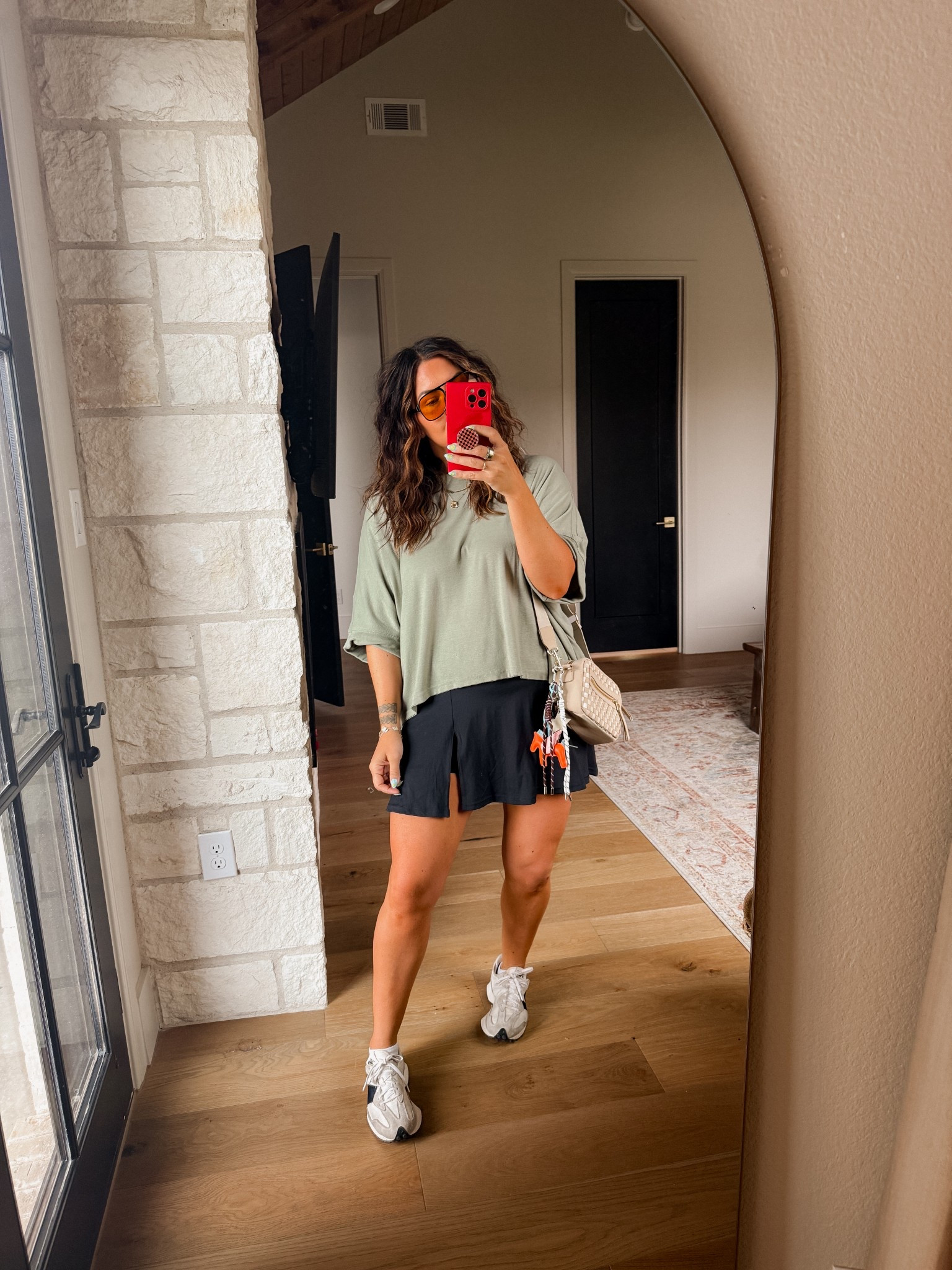 Another day, another skort!  Love these flowy tops to pair with them! No tucking required!
Shirt: XXL
Skort: XL
Shoes: TTS
BAG CHARMS ARE 😍

#LTKMidsize #LTKFindsUnder50 #LTKStyleTip