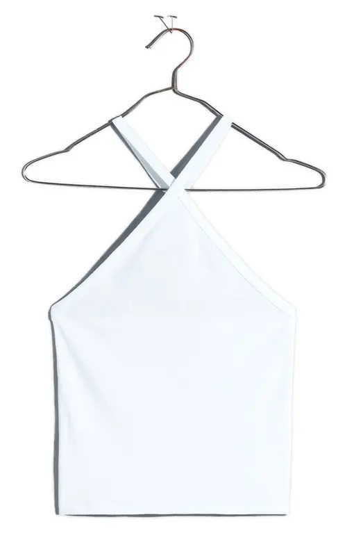 Madewell Brightside Halter Tank Top in Eyelet White at Nordstrom, Size Medium | Nordstrom