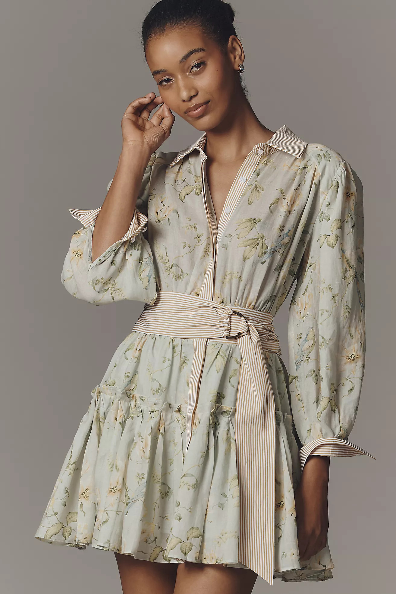 En Saison Rylee Long-Sleeve Belted Shirt Dress | Anthropologie (US)