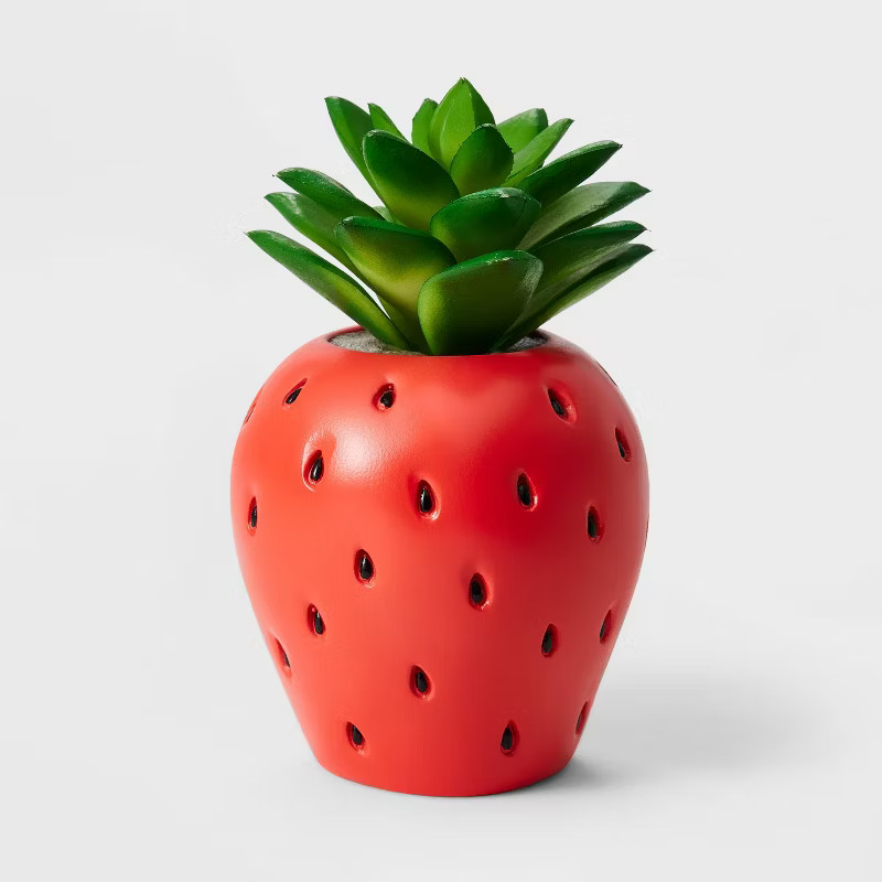 Large Faux Succulent Strawberry - Sun Squad™ | Target