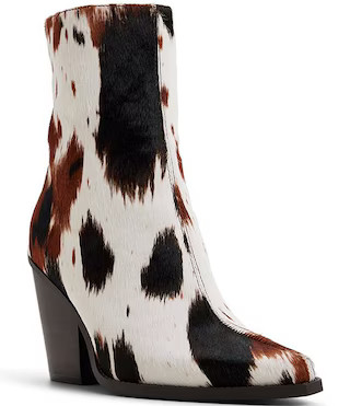 Norelle Cow Print Haircalf Booties | Dillard's
