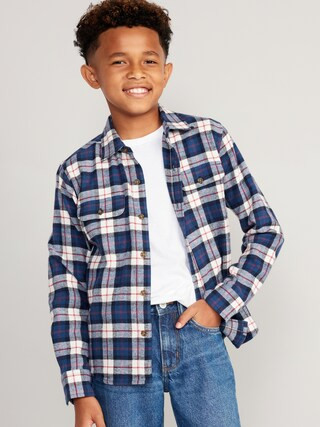 Soft-Brushed Flannel Pocket Shirt for Boys | Old Navy (US)