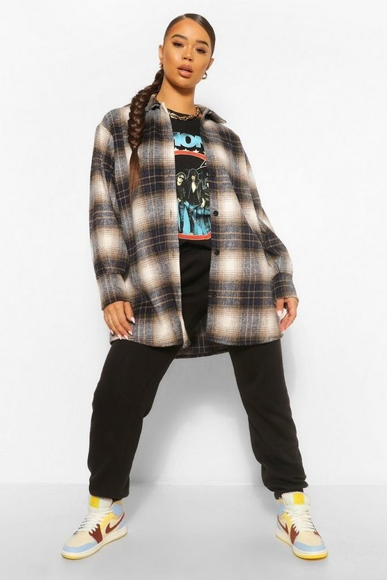 Brushed Flannel Shirt | Boohoo.com (US & CA)
