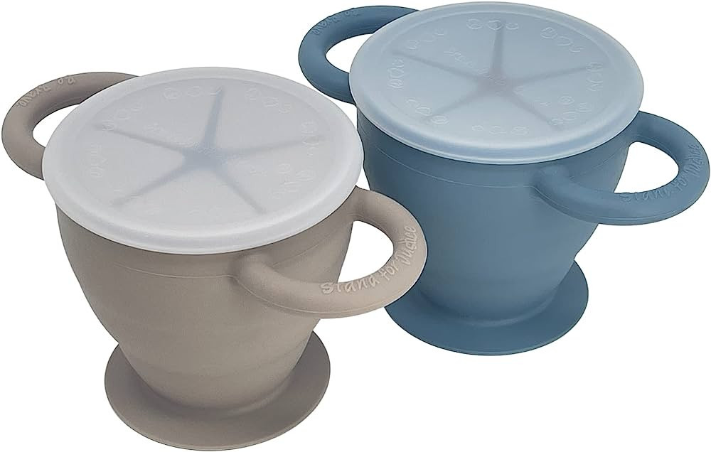 BraveJusticeKidsCo. | Snack Attack II Baby Snack Cup | 2 pack | Collapsible Toddler Snack Cup (Fo... | Amazon (US)