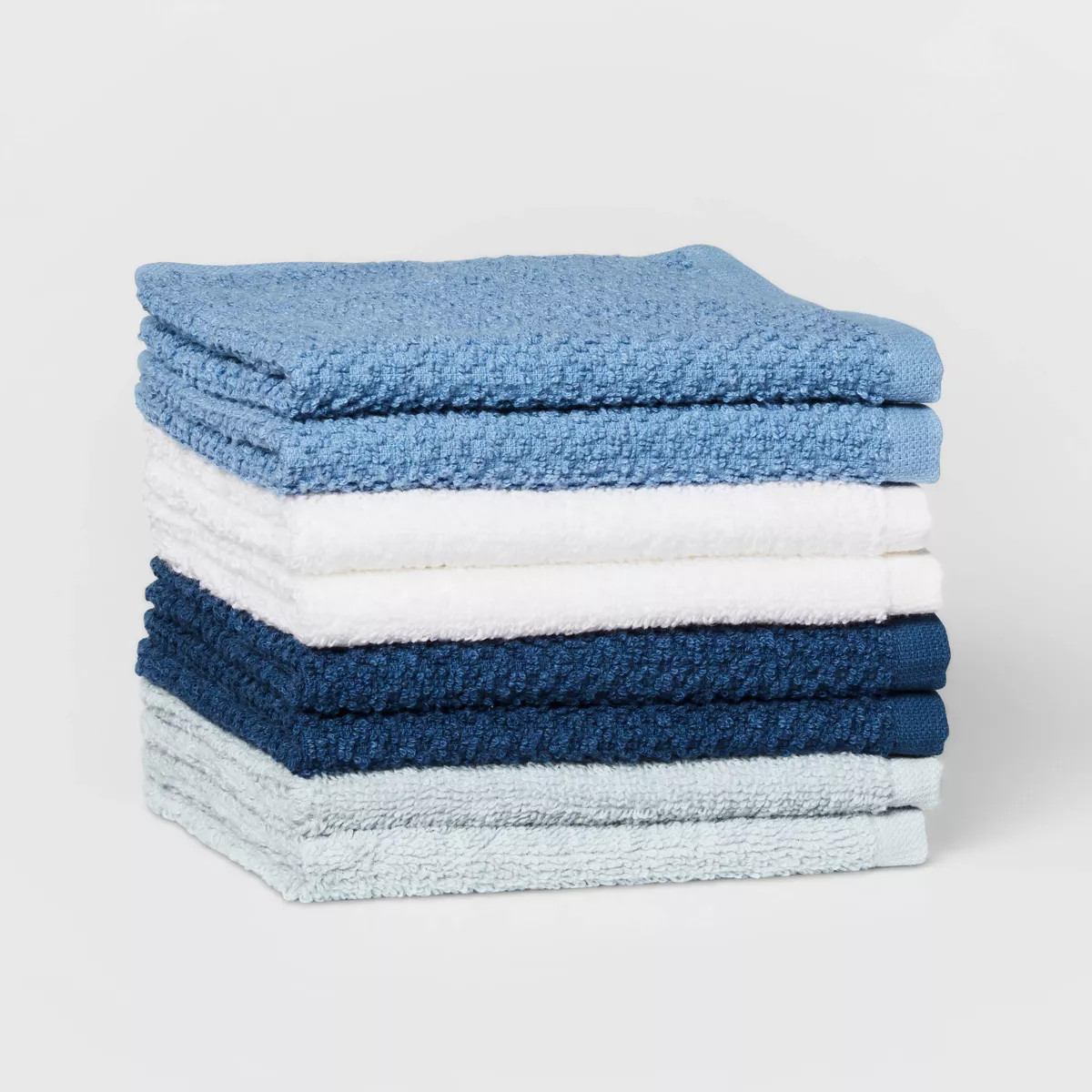 8pc 12"x12" Kids' Washcloth Set Blue - Pillowfort™: Cotton Terry Face Towels, Machine Washable,... | Target