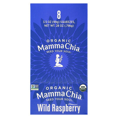 Mamma Chia, Organic Chia Squeeze®, Vitality Snack, Wild Raspberry, 8 Squeezes, 3.5 oz (99 g) Each | iHerb