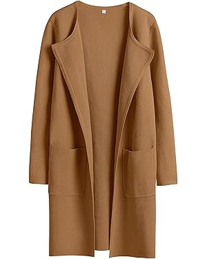 ANRABESS Womens Cardigan Sweater Open Front Knit Long Coatigan Dressy Casual Jacket Coat 2025 Fal... | Amazon (US)