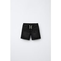 Zara - Denim Shorts With Label - Black - 5 Years (43,3 Inches) - Kids | Zara US