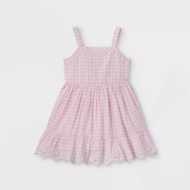 Toddler Girls' Tiered Gingham Tank Top Dress - Cat & Jack™ Light Purple | Target
