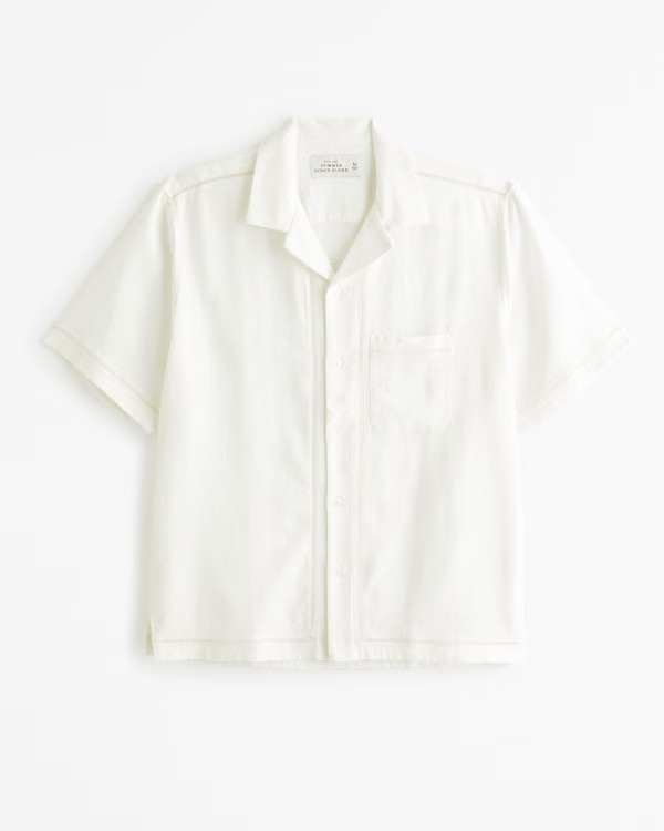 Camp Collar Summer Linen-Blend Shirt | Abercrombie & Fitch (US)
