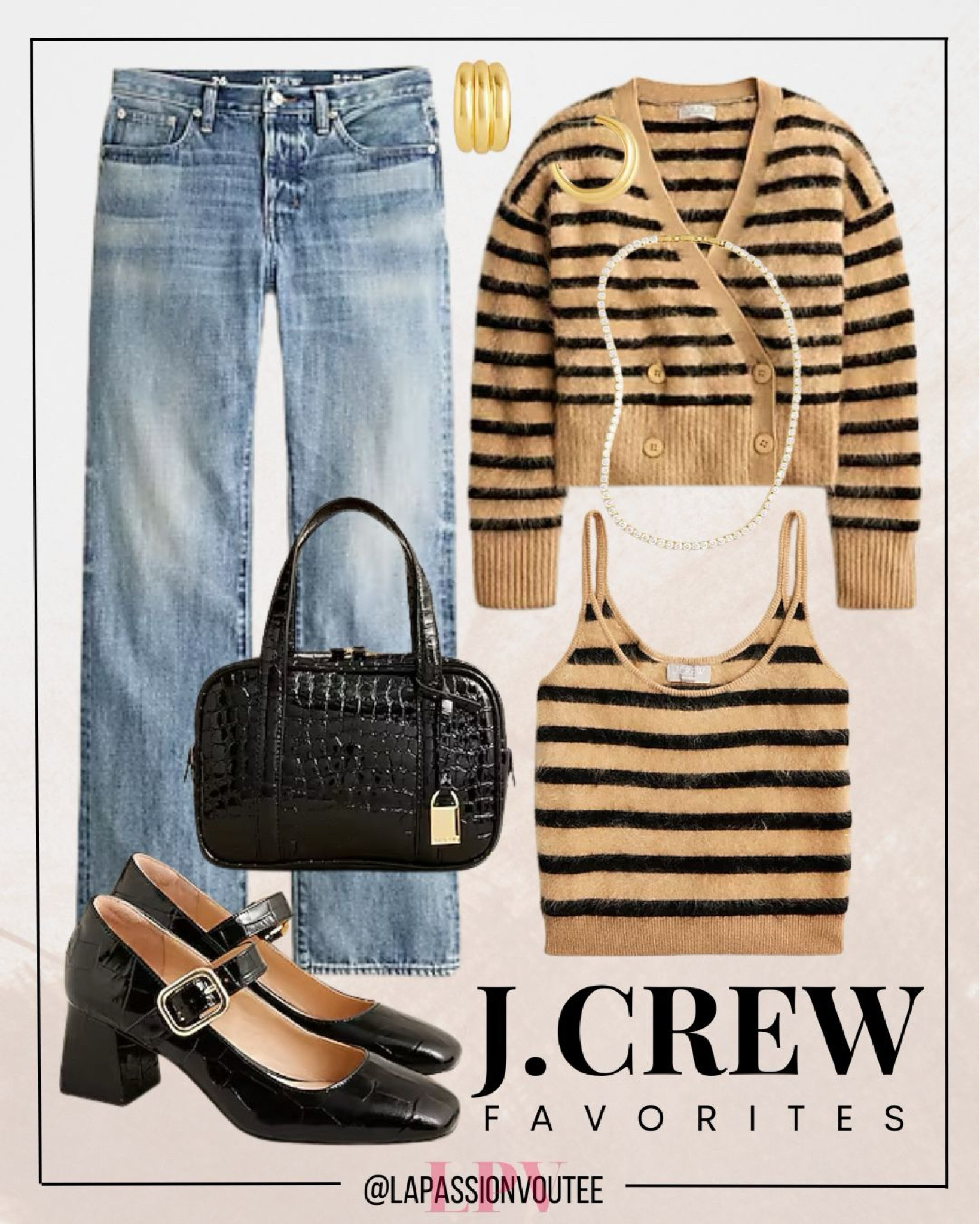 Create an effortlessly chic fall look with a cashmere cropped camisole and matching cardigan from J.Crew. Pair with slouchy jeans and accessorize with hoop earrings, a delicate necklace, and a stylish bowler bag. Complete the look with Mary Jane heels.

#LTKStyleTip #LTKSaleAlert #LTKFallSale