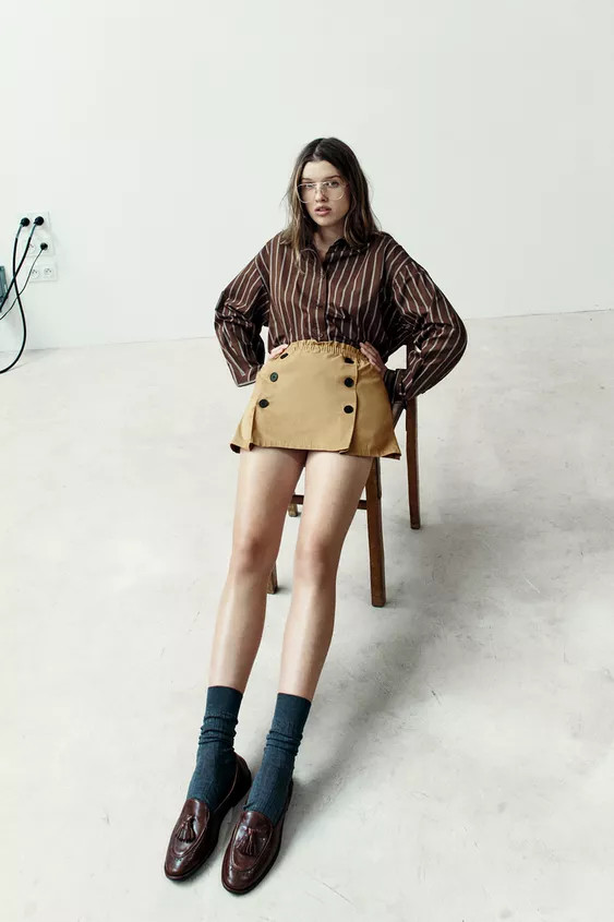 BUTTON SKORT | Zara US