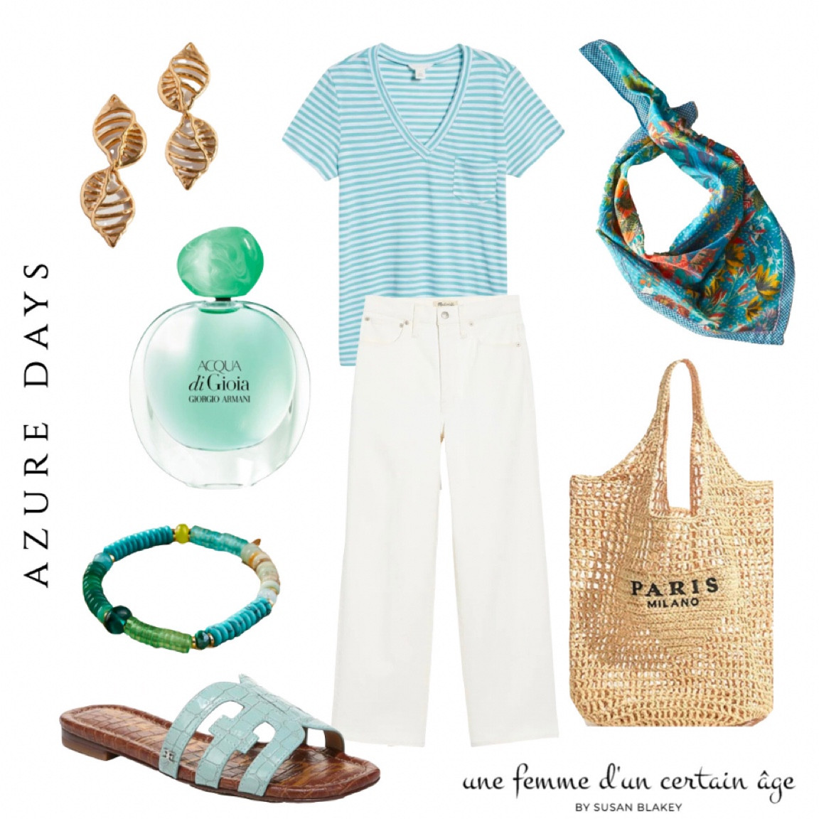 Lighten up your summer outfits with colorful & fun accessories. Slide sandals, raffia bag, striped tee, white jeans  

#LTKSeasonal #LTKstyletip #LTKunder100