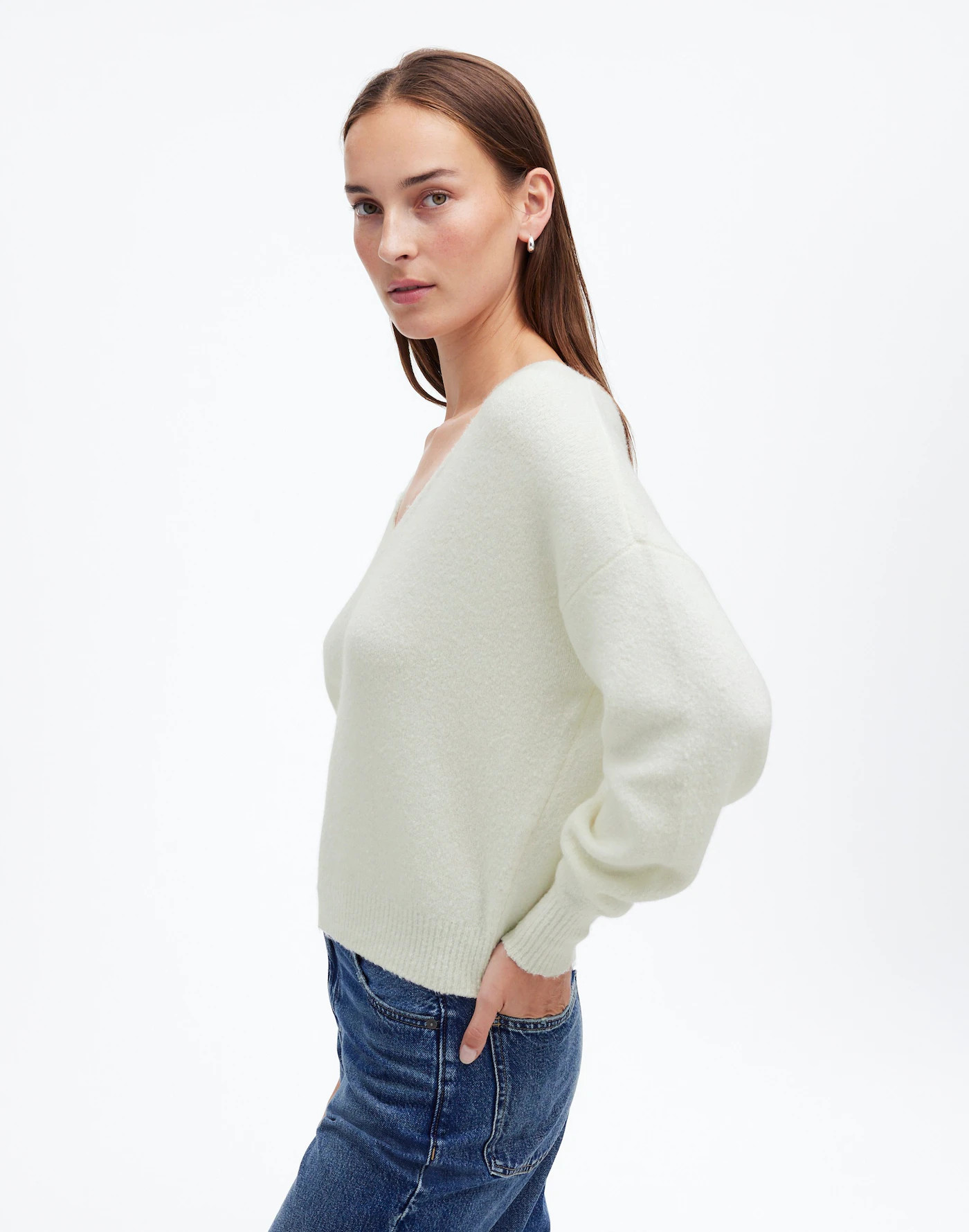 Wedged V-Neck Sweater | Madewell | Madewell