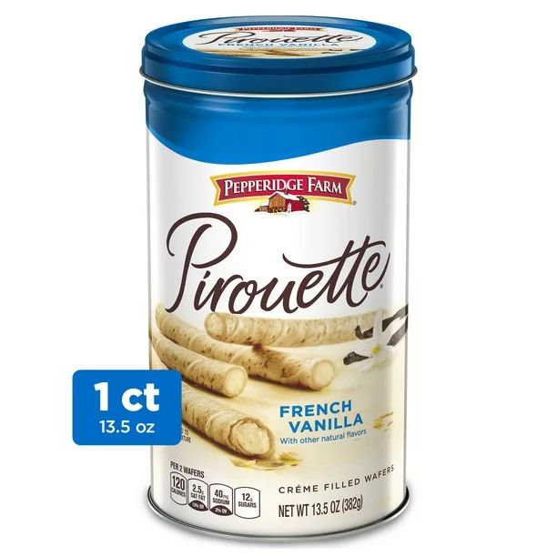 Pepperidge Farm Pirouette Cookies, French Vanilla Crème Filled Wafers, 13.5 Oz Tin - Walmart.com | Walmart (US)