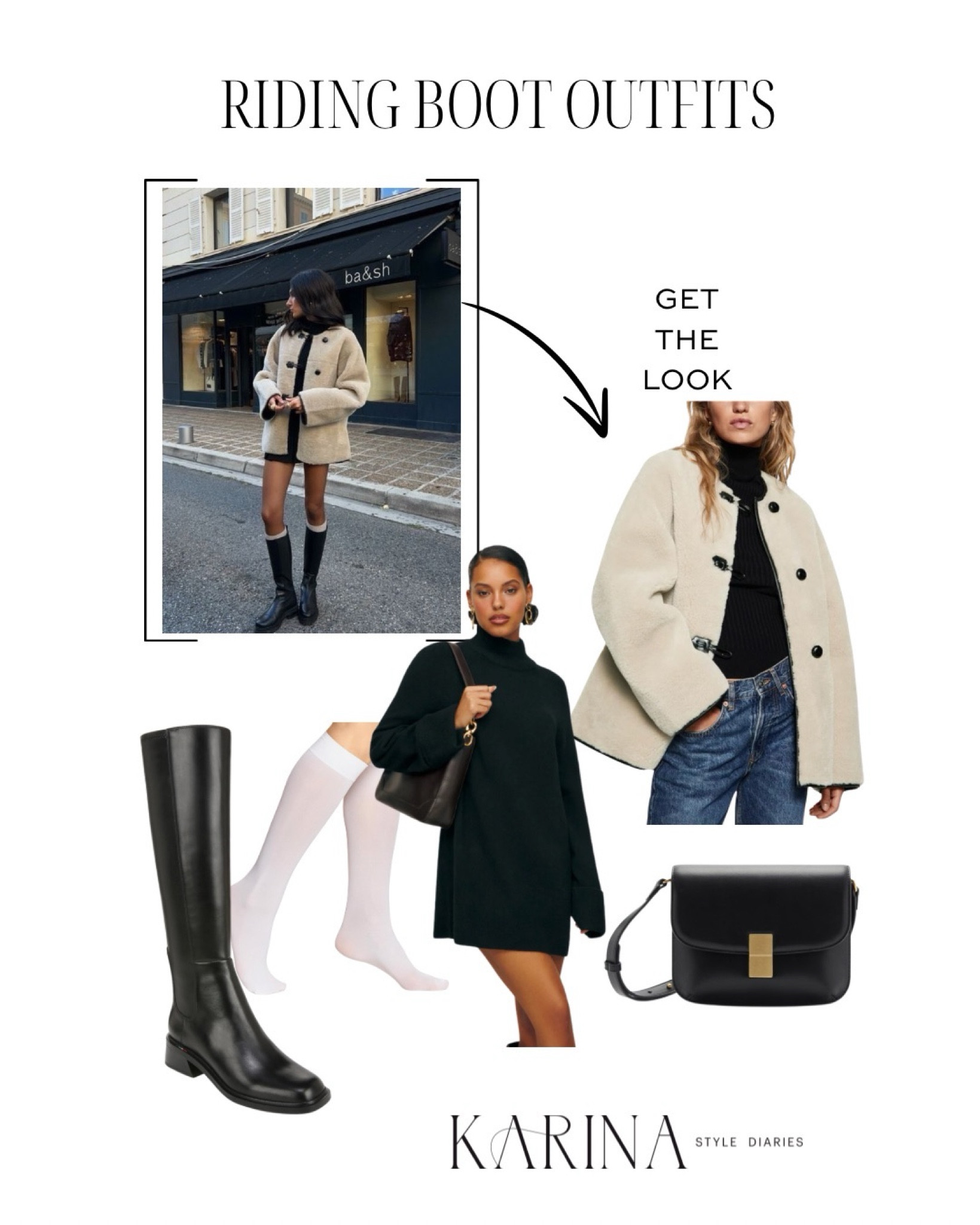 A chic and feminine fall outfit idea 🍂 Riding boots, a sweater dress, and a sherpa coat make for a cute combo that’s practical for chillier weather. I’d wear this on a date night or to brunch with friends!

#LTKStyleTip #LTKSeasonal #LTKFindsUnder100