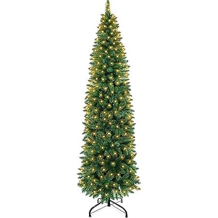 Puleo International 6.5 Foot Pre-Lit Slim Fraser Fir Artificial Christmas Tree with 350 UL Listed... | Amazon (US)