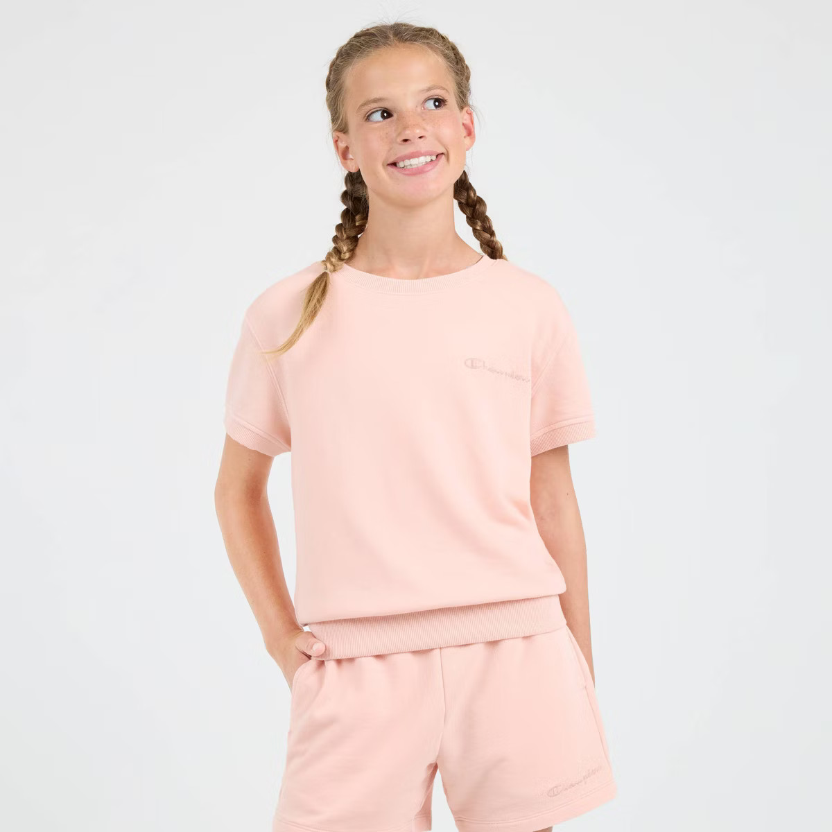 Champion Girls' Washed French Terry T-Shirt | Target