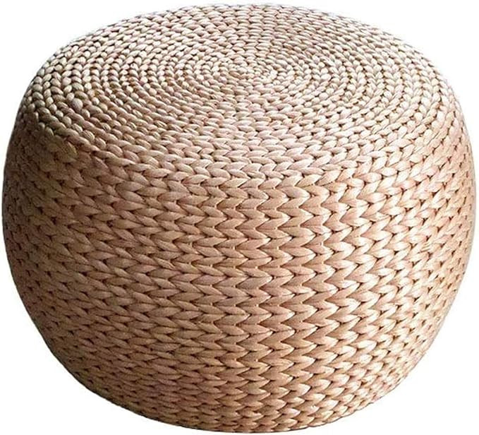 Round Straw Rattan Weave Pouf, Round Weave Pouf, Primary Color Office and Family Sofa Bench Wine ... | Amazon (US)